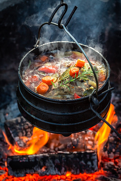 Potjie over fire
